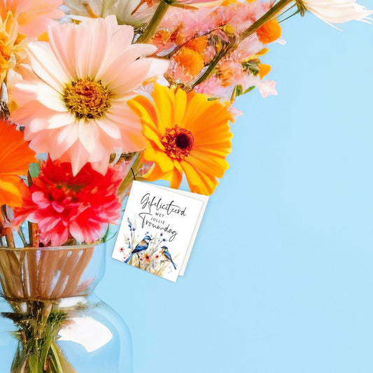 Bloemenkaartje - Gefeliciteerd met jullie trouwdag