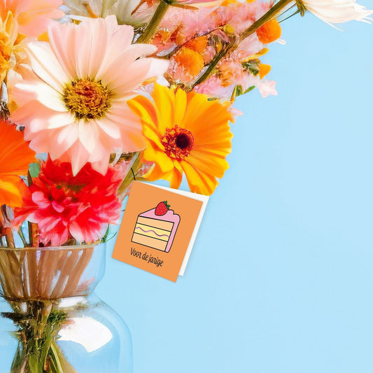 Bloemenkaartje - Voor de jarige