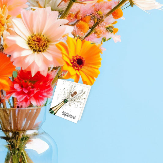 Bloemenkaartje - Gefeliciteerd