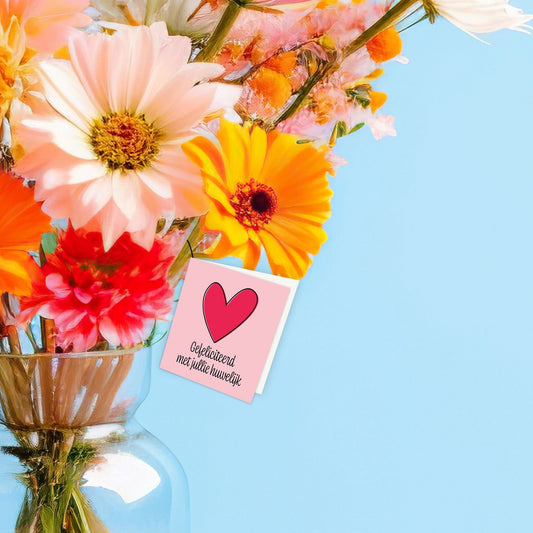 Bloemenkaartje - Gefeliciteerd met jullie huwelijk