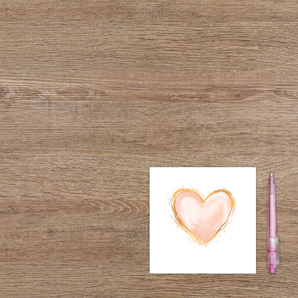 Roze met gouden hart