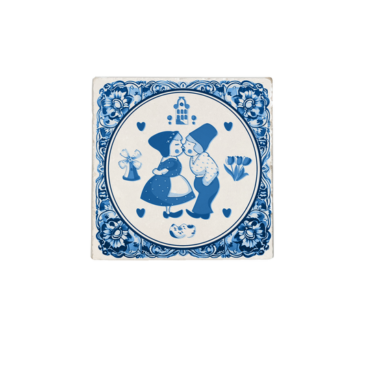 Delfts blauw kussend koppel