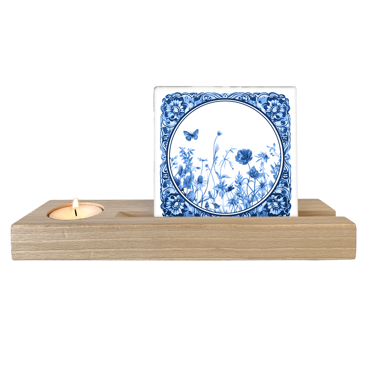 Delfts blauw bloemenveld