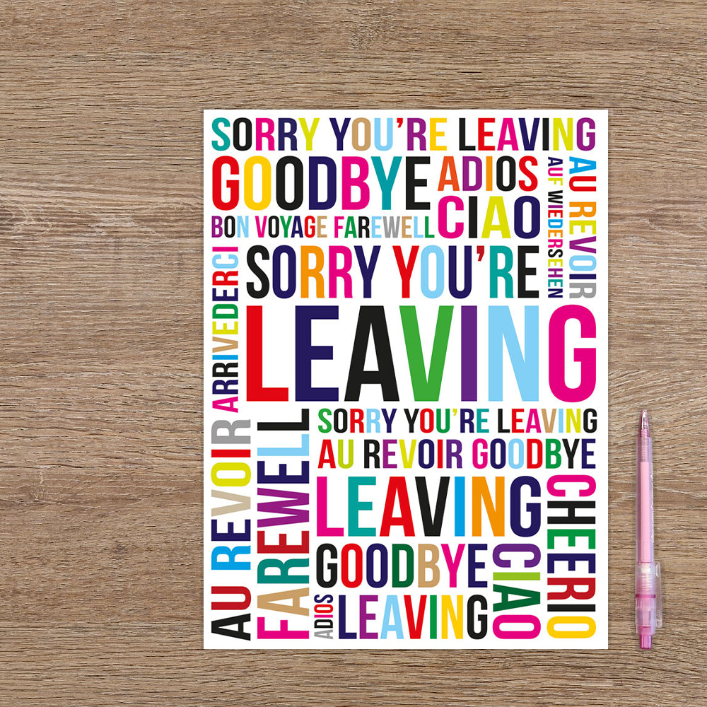 XL kaart - Sorry you're Leaving