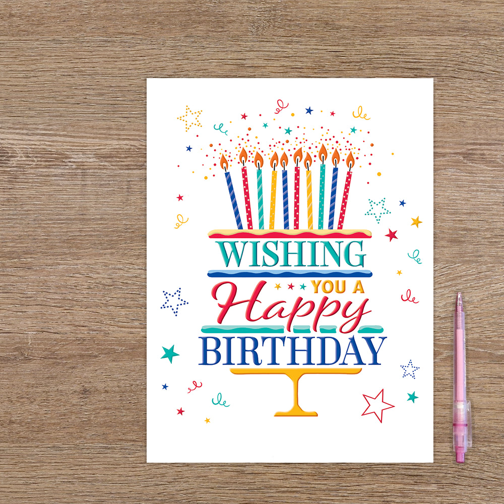 XL kaart - Wishing you a happy birthday