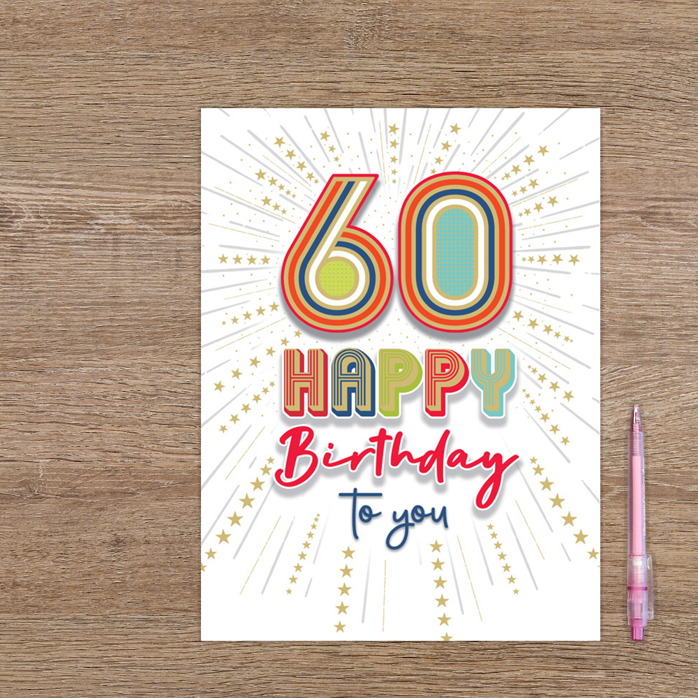 XL kaart - 60 happy birthday to you