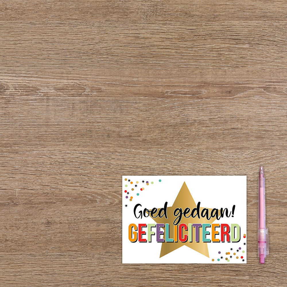 Goed gedaan! Gefeliciteerd