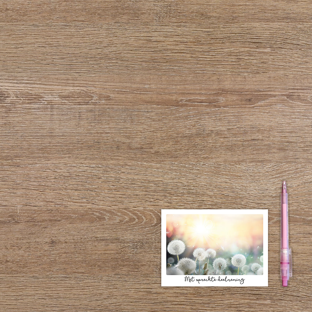 Met oprechte deelneming