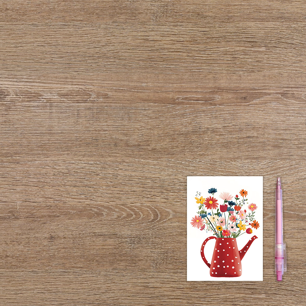 Gieter met bloemenboeket