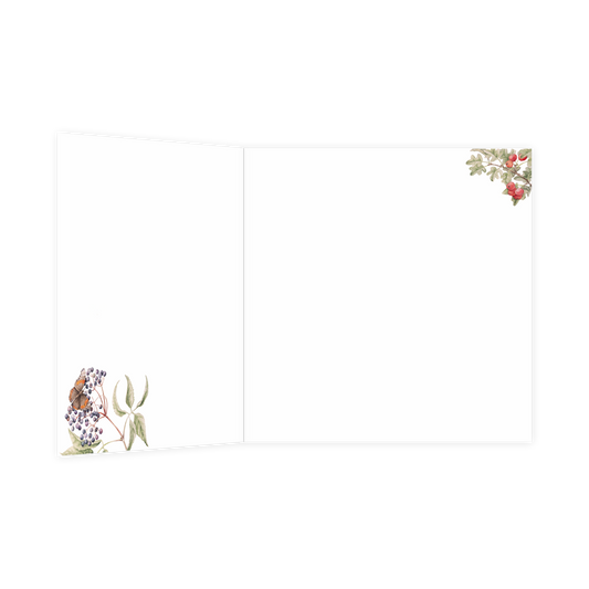 De binnenzijde van de wenskaart is bedrukt met een ontwerp passend bij de voorzijde van de kaart.