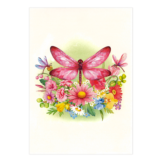 Kleurrijke Libellen en Bloemen