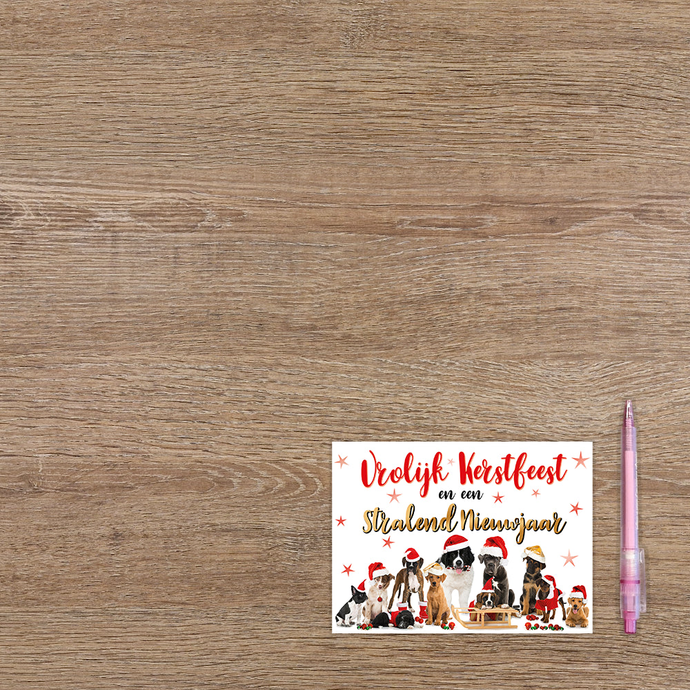Vrolijk kerstfeest en een stralend nieuwjaar - 8 stuks