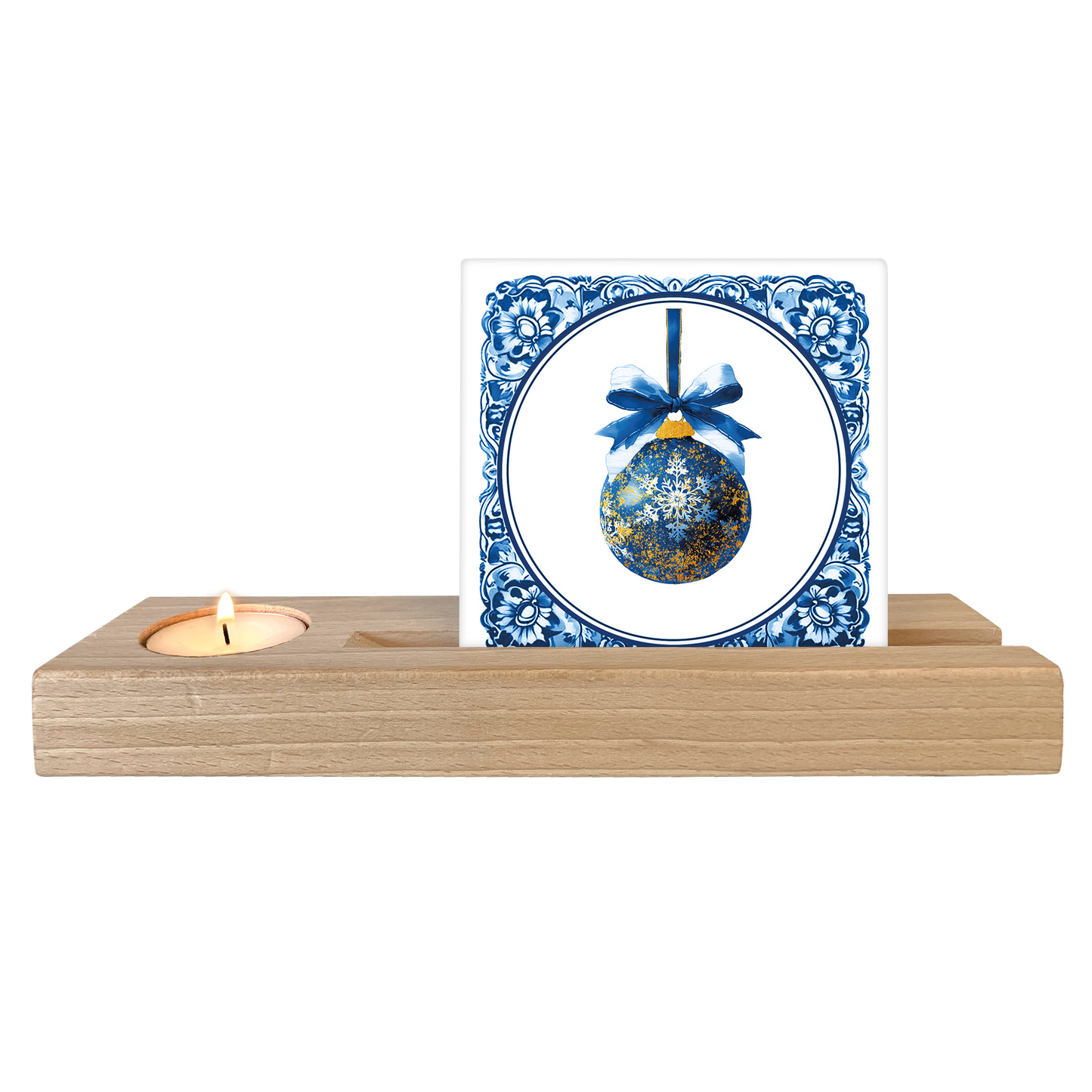 Delfts blauwe kerstbal