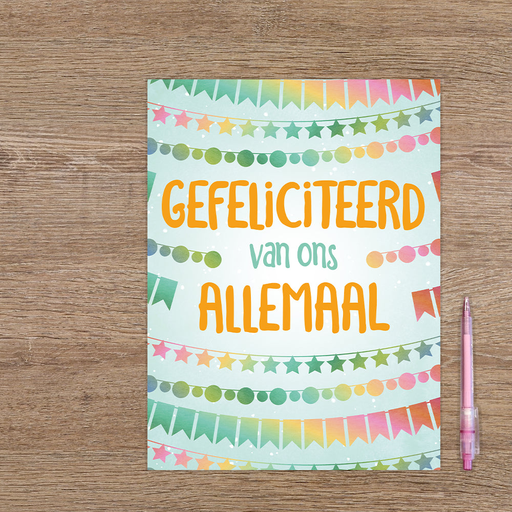 XL Kaart - Gefeliciteerd van ons allemaal