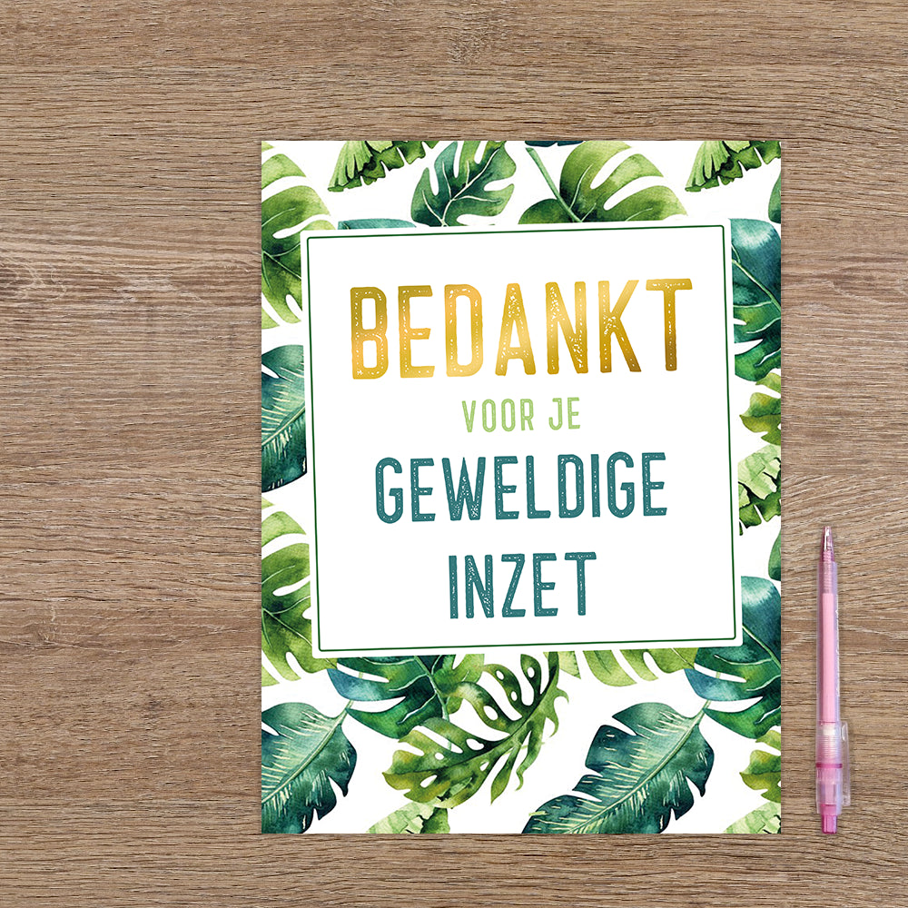 XL kaart - Bedankt voor je geweldige inzet