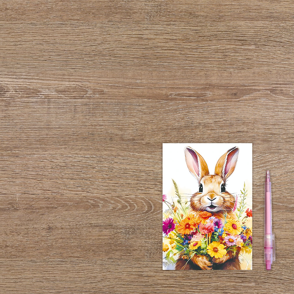 Konijn met bloemen