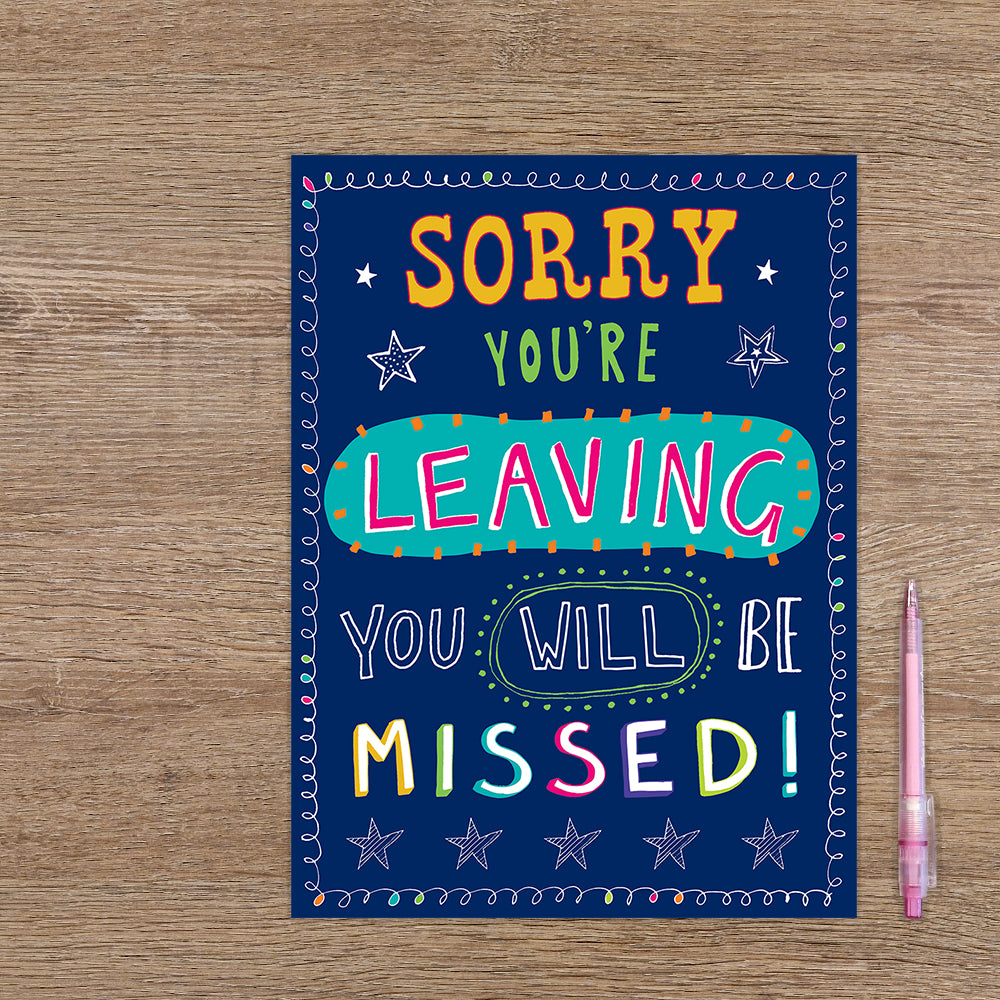 XL kaart - Sorry you're leaving you will be missed!