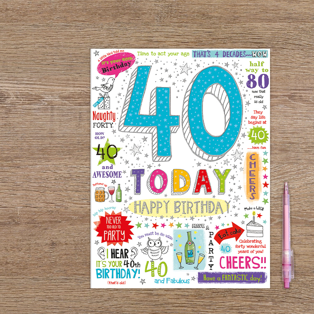 XL kaart - 40 today