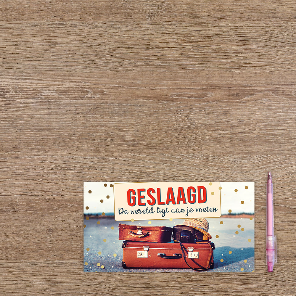 Geslaagd de wereld ligt aan je voeten