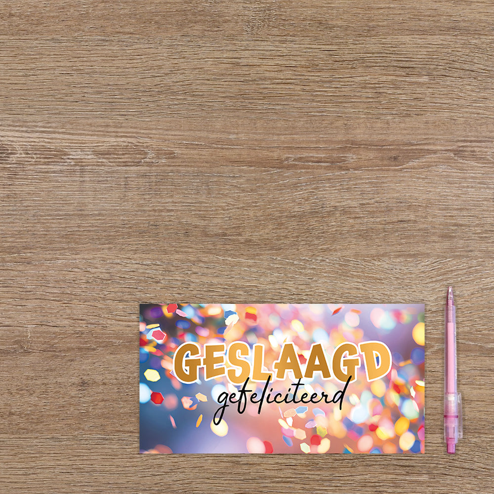 Geslaagd gefeliciteerd