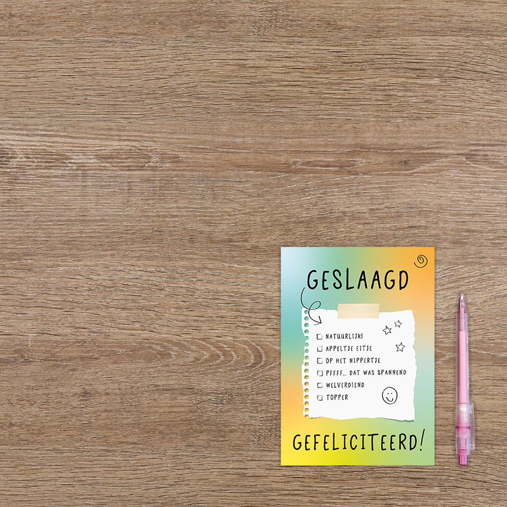 Geslaagd gefeliciteerd!