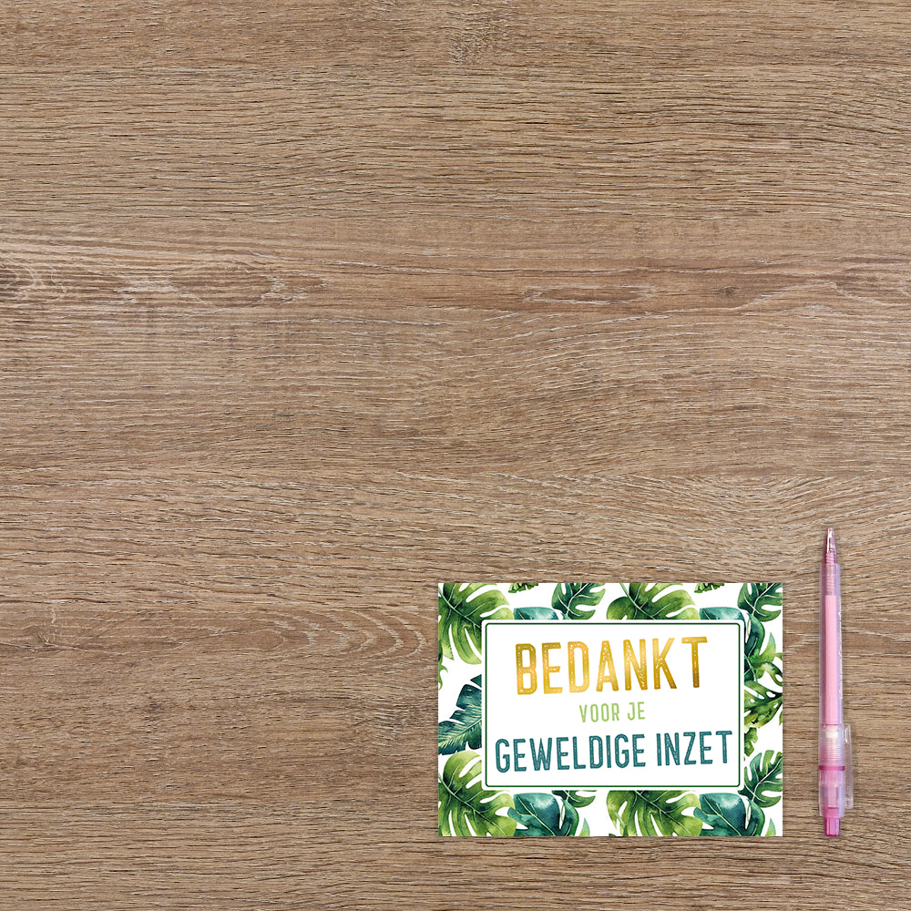 Bedankt voor je geweldige inzet