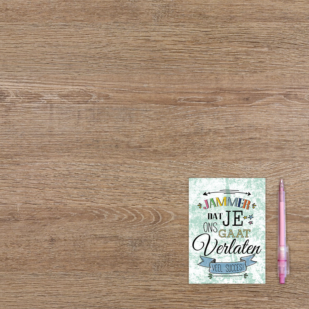 Jammer dat je ons gaat verlaten veel succes