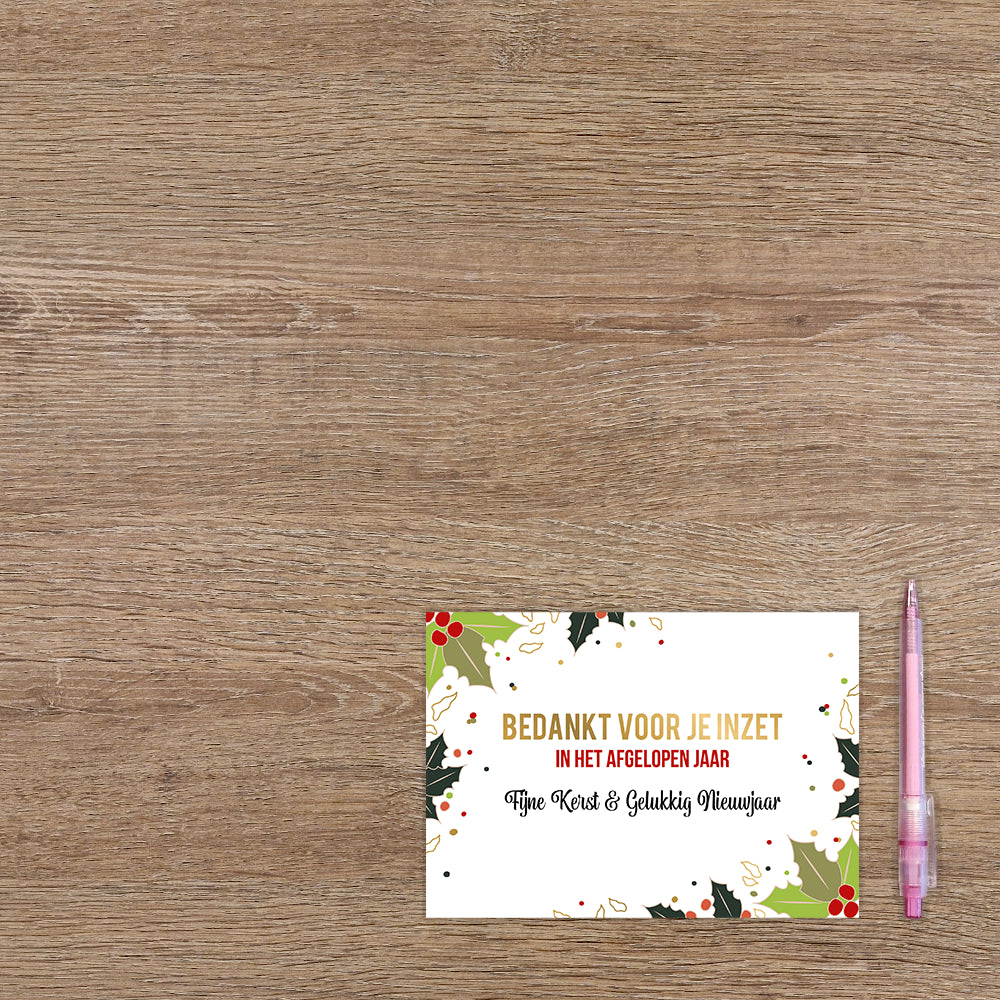 Bedankt voor je inzet