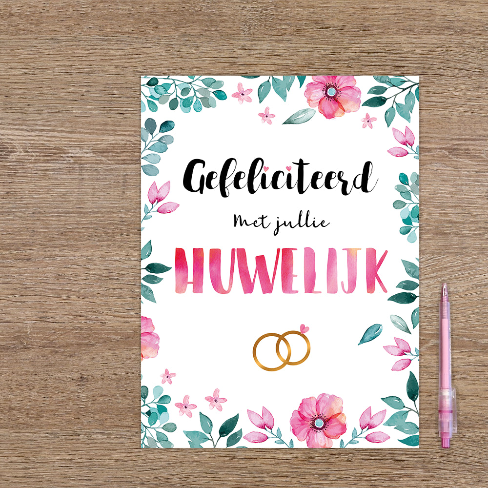 XL kaart - Gefeliciteerd met jullie huwelijk