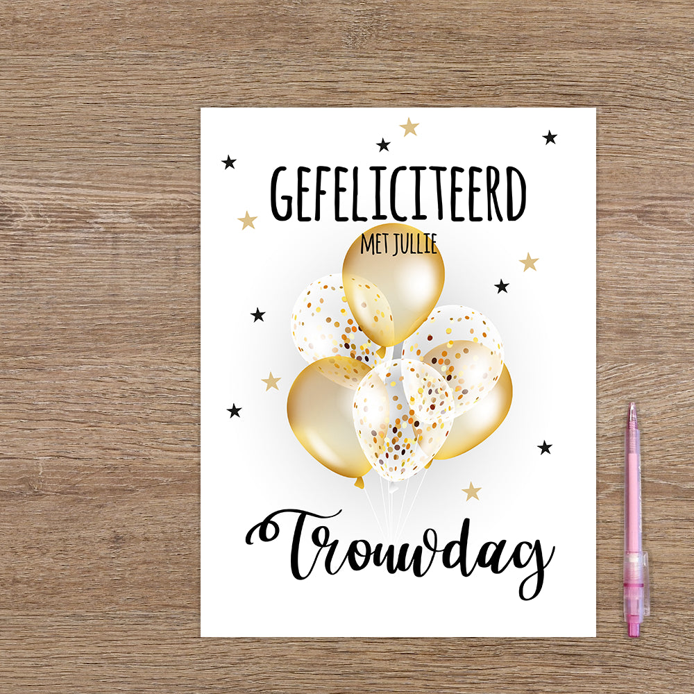 XL kaart - Gefeliciteerd met jullie trouwdag