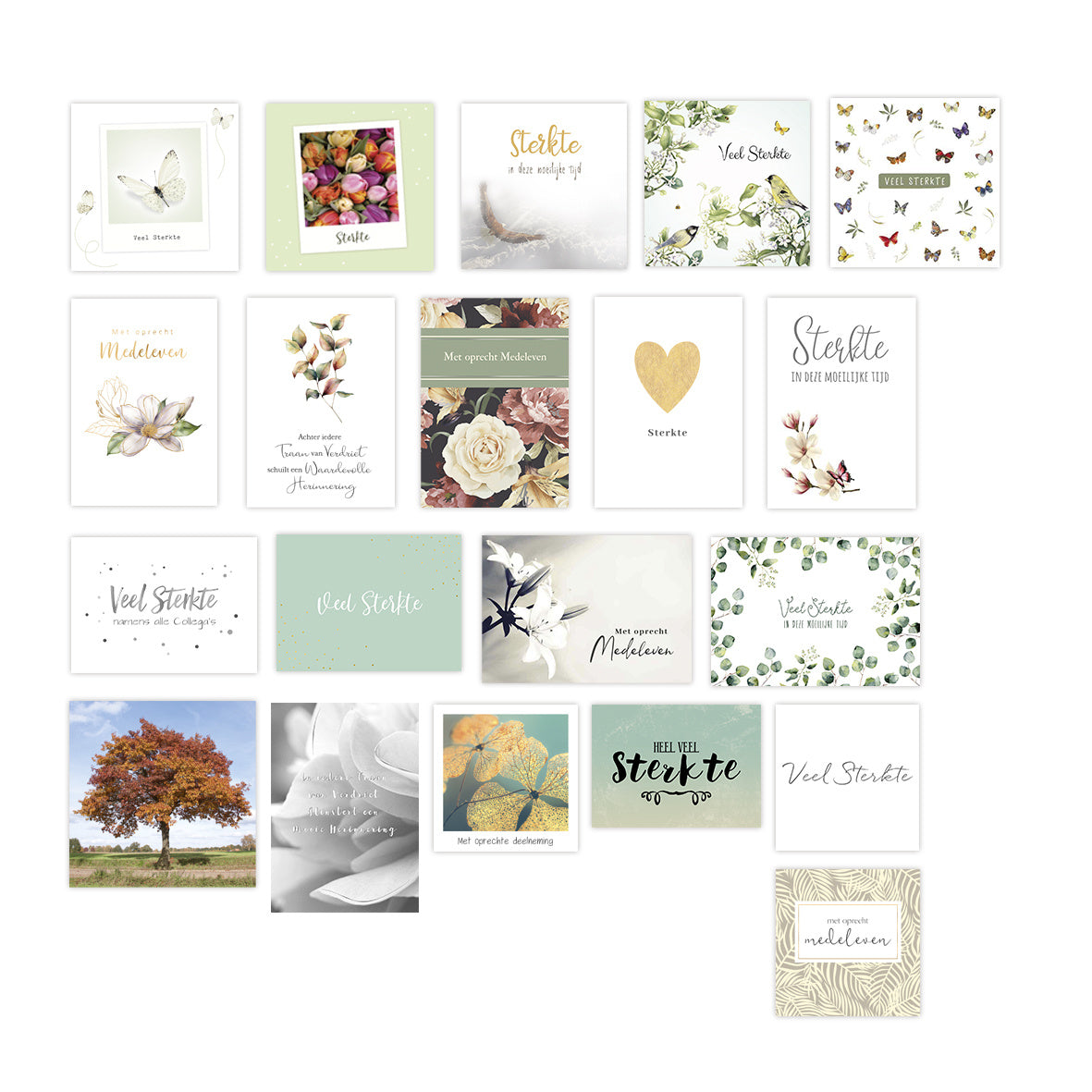 Wenskaartenset condoleance - 20 stuks