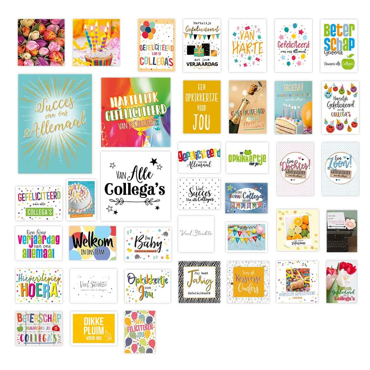 Wenskaartenset collega - 39 stuks