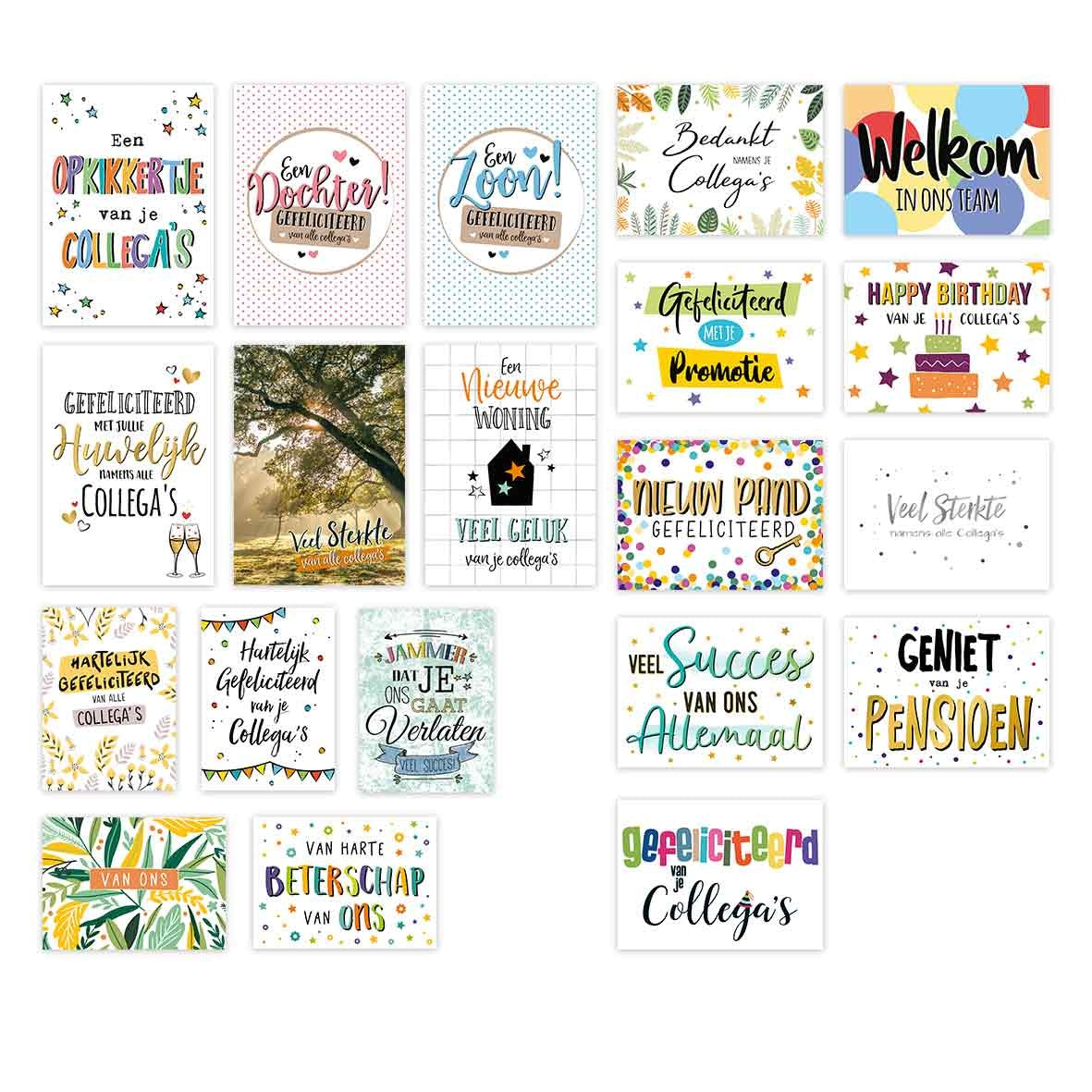 Wenskaartenset collega - 20 stuks