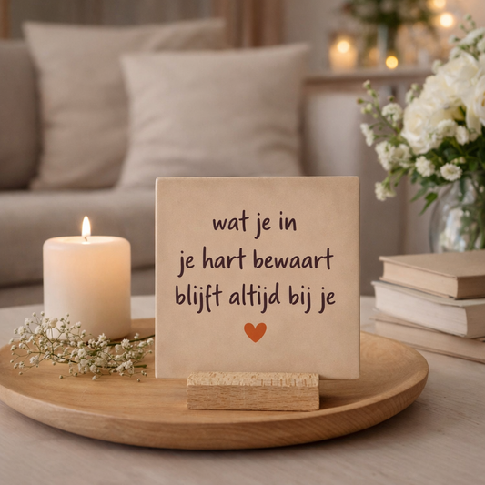 Wat je in je hart bewaart blijft altijd bij je