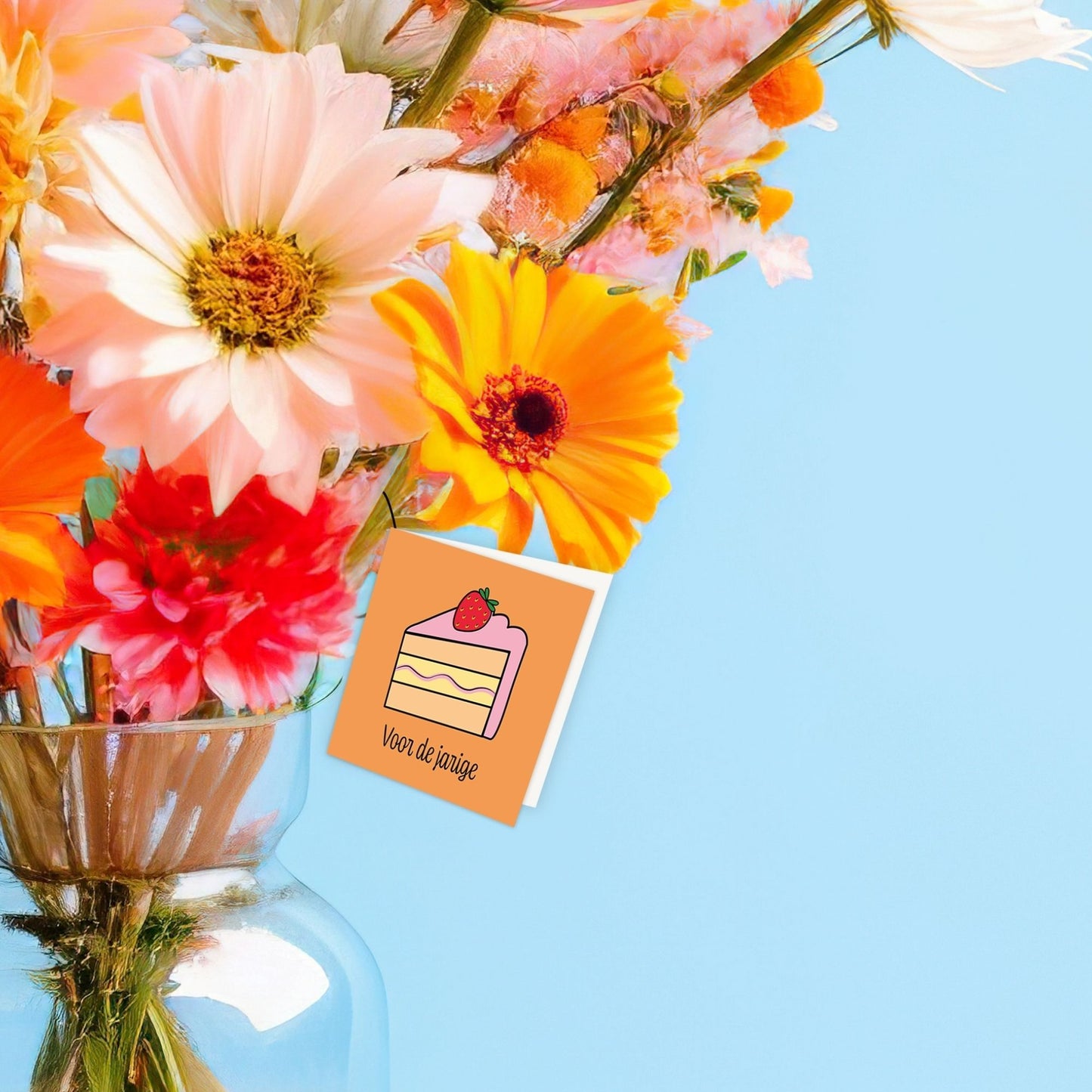 Bloemenkaartje - Voor de jarige