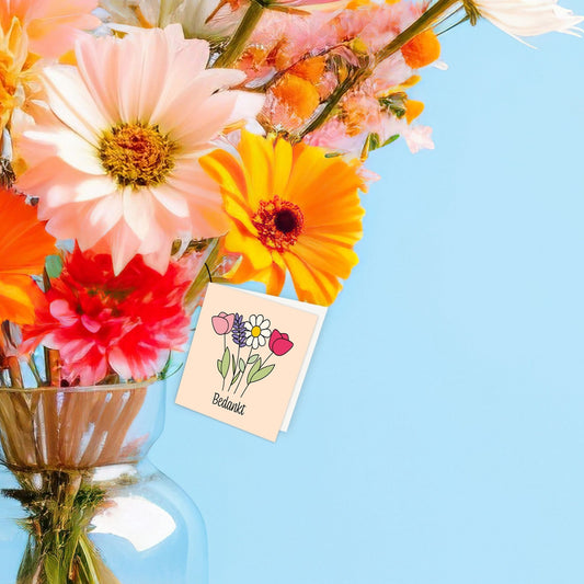 Bloemenkaartje - Bedankt