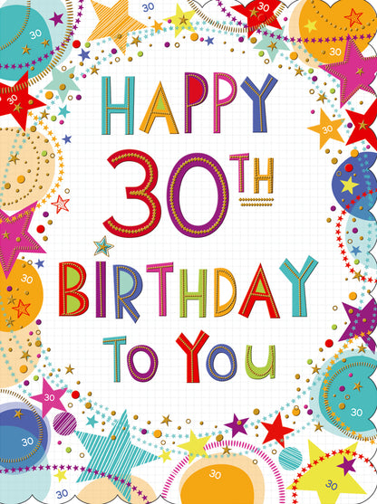XL kaart - Happy 30th Birthday