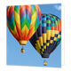 Luchtballon - Formaat: Groot - Vorm: Vierkant - Blanco kaart - Op deze wenskaart staat een foto van twee luchtballonnen die in de lucht vliegen. - Snelwenskaart