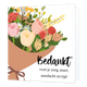 Bedankt voor je zorg, inzet, aandacht en tijd - Formaat: Standaard - Vorm: Vierkant - Bedankkaart - Op deze wenskaart is een bos bloemen te zien met de kleuren groen, roze, rood, wit geel en beige, op een witte achtergrond. Rechts onderin staat de tekst: "Bedankt voor je zorg, inzet, aandacht en tijd". - Snelwenskaart