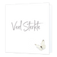 Veel sterkte - Formaat: Standaard - Vorm: Vierkant - Condoleance kaart - Op deze wenskaart is rechts onderin een witte vlinder te zien op een witte achtergrond. In het midden staat de tekst: "Veel sterkte". - Snelwenskaart