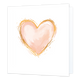 Roze met gouden hart - Formaat: Standaard - Vorm: Vierkant - Blanco kaart - Op deze wenskaart is een roze hart te zien met gouden omlijning, op een witte achtergrond. - Snelwenskaart