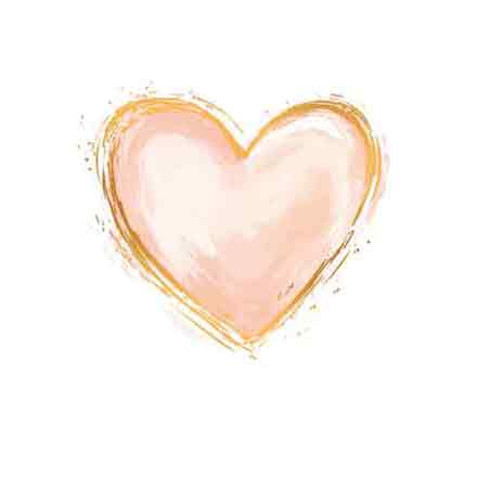 Roze met gouden hart