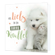 Veel liefs en een dikke knuffel - Formaat: Standaard - Vorm: Vierkant - Vriendschapskaart - Op deze wenskaart staat een hond en een kat met daarnaast de tekst: "Veel liefs en een dikke knuffel". - Snelwenskaart