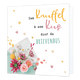 Een knuffel - Formaat: Standaard - Vorm: Vierkant - Vriendschapskaart - Op deze wenskaart staat een envelop waar bloemen en hartjes uit komen. In de illustratie staat de tekst: "Een knuffel & een kus door de brievenbus". - Snelwenskaart