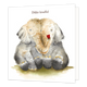 Dikke knuffel - Formaat: Standaard - Vorm: Vierkant - Vriendschapskaart - Op deze wenskaart staan twee olifanten die elkaar een knuffel geven met daarboven de tekst: "Dikke knuffel". - Snelwenskaart