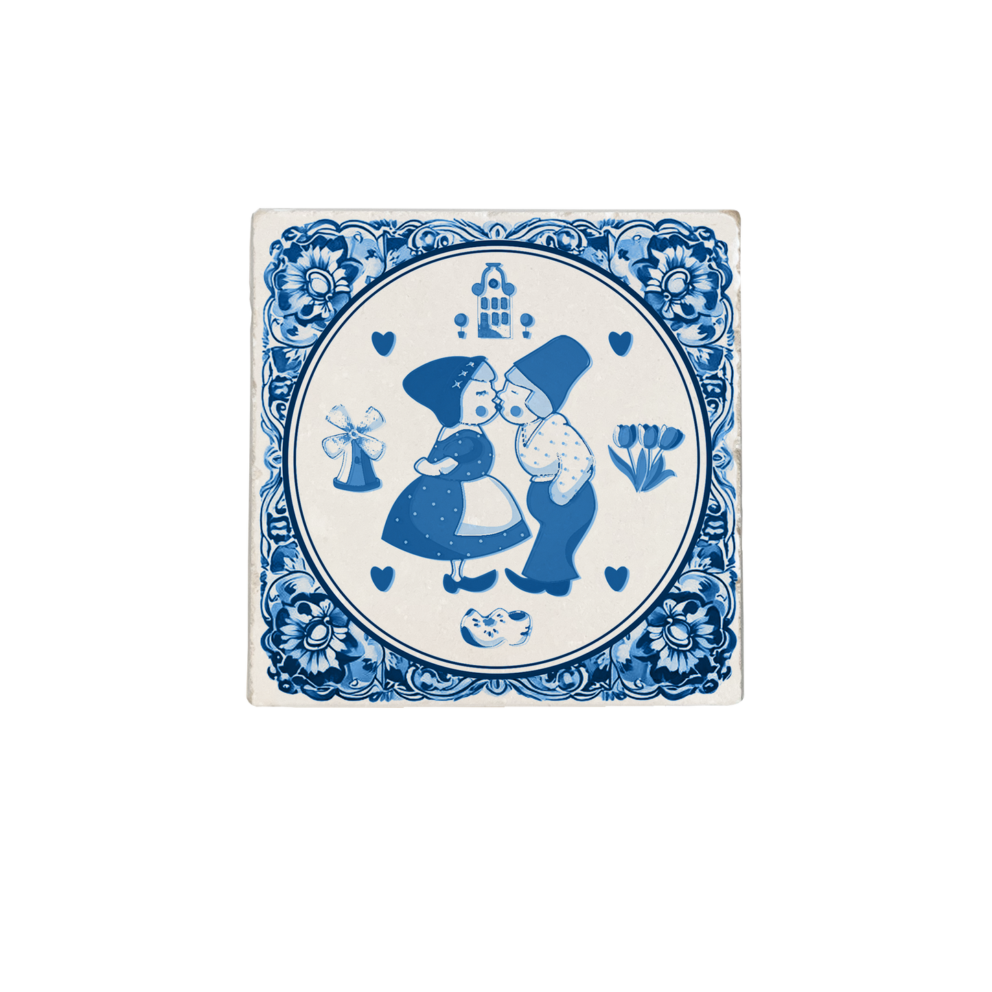 Delfts blauw kussend koppel
