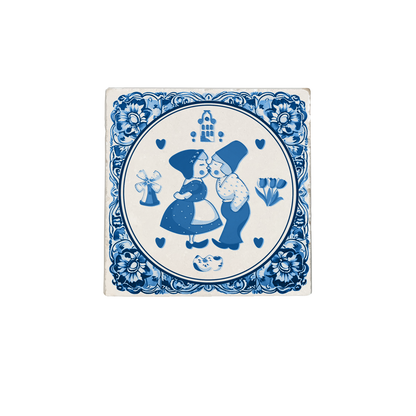 Delfts blauw kussend koppel