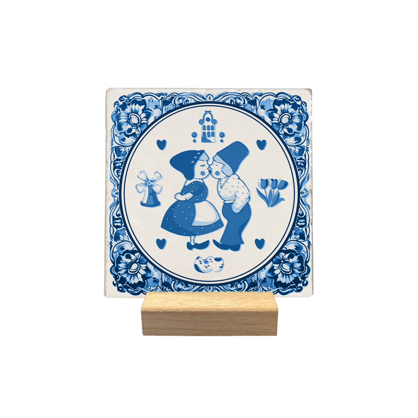 Delfts blauw kussend koppel