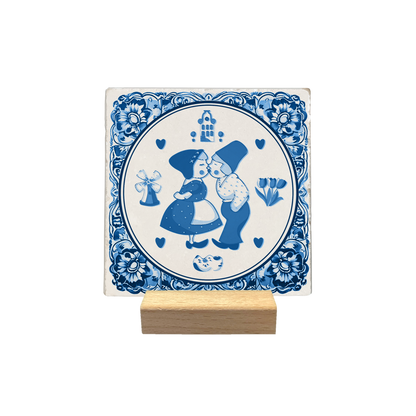 Delfts blauw kussend koppel