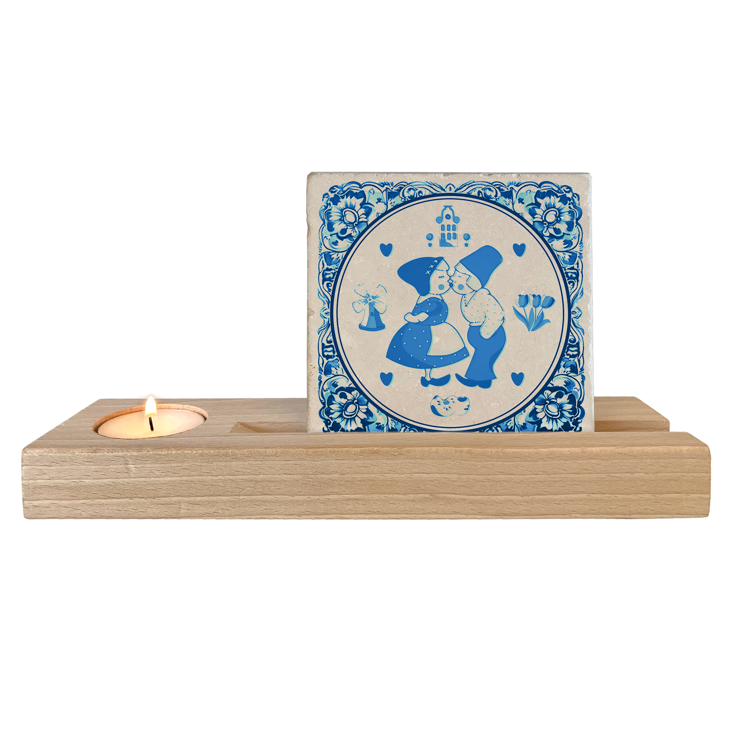 Delfts blauw kussend koppel